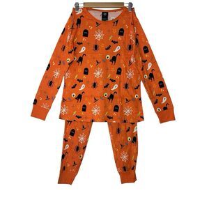 NWT Halloween 2-Piece Family Pajama Set Women's 4X Orange‎ Stretch Ghost NWT